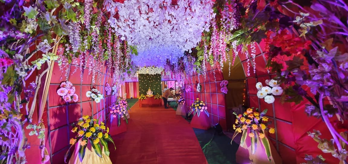 Decorated event entrance